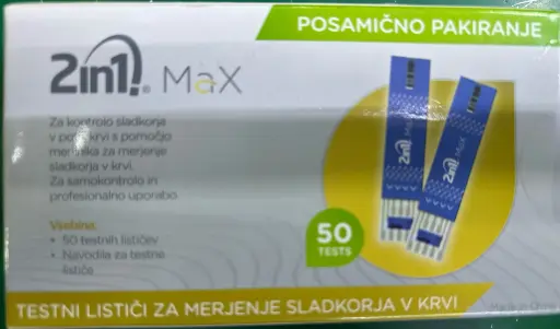 2 IN 1 MAX GLUCOSE STRIPS BLISTER 50S